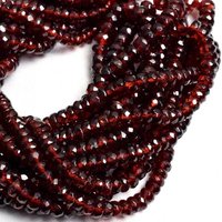 Perles Rondelle à facettes grenat naturel du Mozambique pour la fabrication de bijoux perles de pierres précieuses rouges de haute qualité en gros