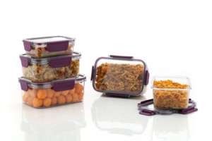 Recipientes Herméticos para Refrigerador con Tapas Clásicas de PET, Organizador Multiusos para Cocina, Legumbres, Cereales, Especias y Más, Color Negro - Juego de 3, 30 ml y 900 ml - Product Image 5