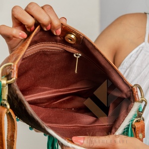 Sac à main vintage tendance pour femme, sac à main en cuir de vache, bohème, 100% - Product Image 6