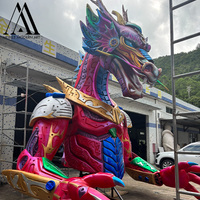 Festival extérieur Flotteur Affichage Événement Photo Prop Défilé Personnalisé Fibre De Verre Dragon Sculpture Coloré Anime Installation Mécanique