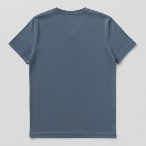 เสื้อยืดคอกลมผู้ชาย สีน้ำเงินเข้ม ผ้าฝ้ายออร์แกนิค 100% ระดับพรีเมียม ผ่านการรับรอง GOTS ผ้าไม่หด ระบายอากาศได้ดี ทรงพอดีตัว แขนสั้น - Product Image 2