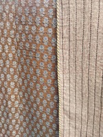 Nouvelle couette kantha à trois couches de couleur musterd avec un rembourrage en coton fait à la main