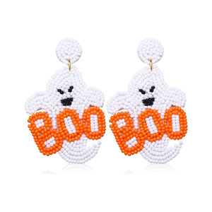 Vente en gros de boucles d'oreilles pendantes tendance crâne citrouille plaqué or accessoires de noël pour costume d'halloween acheter maintenant à bas prix - Product Image 1