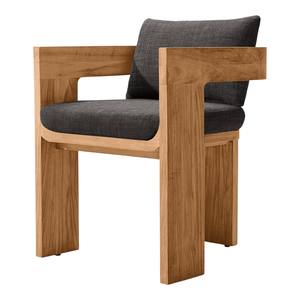 Fauteuil de jardin en teck moderne de luxe avec coussins imperméables, design nordique, chaise longue de patio pour villa, hôtel, complexe hôtelier - Product Image 6