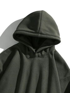 Sweat à capuche en molleton de coton mélangé épais pour hommes pull surdimensionné Basics personnalisable pour l'hiver vente en gros - Product Image 3