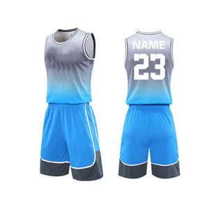 Uniforme de basket-ball sans manches personnalisé par sublimation, vêtements d'équipe de haute qualité pour adultes, ensembles imprimés de grande taille, respirant - Product Image 1