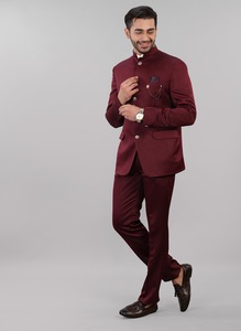 Traje de Dos Piezas Color Granate Oscuro para Hombre de Primera Calidad para Bodas, Eventos Formales de Negocios, Disponible a un Precio Competitivo desde India - Product Image 2