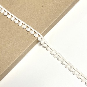 Bordure en dentelle de coton de style vintage, bordure en coton crochet beige, bordure festonnée pour vêtements de mariage, artisanat DIY - Product Image 2