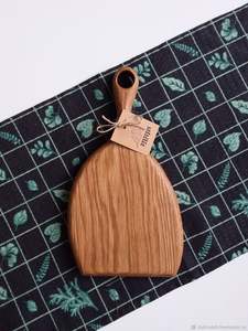 Tabla de cortar redonda de madera con mango de acero para cocina, hogar y restaurante, disponible - Product Image 5