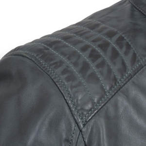Manteau de moto en cuir d'agneau véritable d'hiver avec design de logo personnalisé Vestes de motard pour hommes - Product Image 3