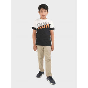 T-shirt décontracté EUROS à col rond 100 % coton, coupe ample avec motif, jersey fitness/oversize, poids du tissu 220/300g - Product Image 5