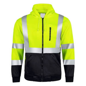 Sudadera con capucha de alta visibilidad Cremallera completa 100% Poliéster Sudadera DE SEGURIDAD reflectante Ropa de trabajo de alta visibilidad Construcción Tráfico al aire libre - Product Image 3