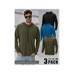 Sudadera con Capucha para Hombre, Invierno, Manga Larga, Ligera, Corte Regular, con Cordón, Deportiva, Informal, para Gimnasio, Correr, Entrenamiento, 100% - Product Image 2