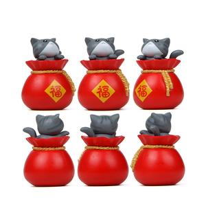 Sac d'<span class=keywords><strong>argent</strong></span> créatif chat Figurine voiture sable Table aménagement paysager décoration bricolage maison de poupée Miniature poupée - Product Image 4