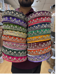 Bordures en dentelle d'organza luxueuses, sexy, traditionnelles, écologiques, ornées de perles multicolores sur mesure pour vêtements et maison - Product Image 1