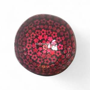 Bol en noix de coco fait à la main avec incrustation de nacre pour la présentation des aliments, la décoration de table et l'espace de vie naturel du Vietnam - Product Image 4