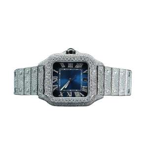 Montre tendance et populaire pour homme, style hip-hop, avec diamants de laboratoire, en acier inoxydable, entièrement sertie, mouvement mécanique - Product Image 1