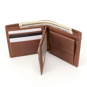 <b>Men's</b> Genuine Leather Slim <b>Wallet</b> With Striped Lining Fold Closure Card Holder Short Length Minimalist Design - Product Image 4