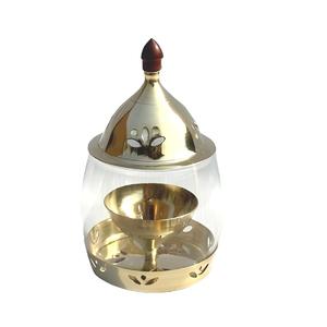Latón de la mejor calidad Akhand Medium Jyoti Diya con elegante pantalla de vidrio para habitaciones Pooja decoraciones festivas originales - Product Image 1
