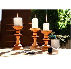 Bougeoir en bois super élégant pour cheminée de table basse et décoration d'étagère aux meilleurs prix d'Inde - Product Image 1