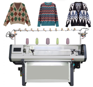 Machine à tricoter plate jacquard simple entièrement automatique et informatisée à double système, avec 16 alimentateurs pour la production de chaussettes et de pulls - Product Image 1