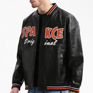 Blouson en cuir pour moto, épaisseur standard, couleur personnalisée, col montant, logo avant, design unique, dernier prix, pour homme, pour la conduite - Product Image 2