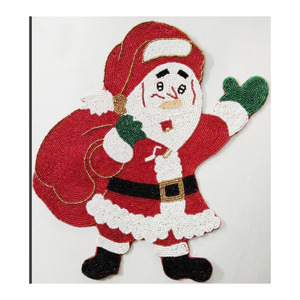 Napperon perlé Look chic Napperon de chemin de Table à thème du père Noël Napperon brodé de qualité supérieure pour un dîner sain et bien rangé - Product Image 1