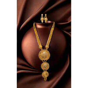 Boucles d'oreilles collier sur mesure OEM serties d'un ensemble de boucles d'oreilles collier de style unique en plaqué or 22 carats pour femmes bijoux - Product Image 1