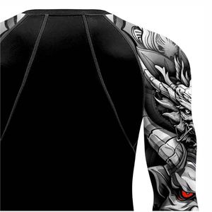 Vente en gros MMA Bjj Rash Guards 100% Polyester Spandex MMA Rash Guard imprimé numériquement BJJ Rash Guard - Product Image 6