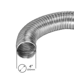 Tuyau d'aération de sèche-<span class=keywords><strong>linge</strong></span> en aluminium flexible semi-rigide de 4 pouces Pro-HVAC avec feuille résistante au feu pour la ventilation de la buanderie - Product Image 2