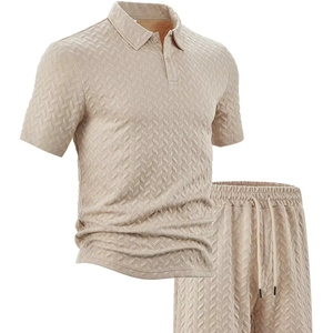 เซ็ตเสื้อยืดคอปกแบบใหม่มีสไตล์ชุดเสื้อกางเกงขาสั้นระบายอากาศแบบลำลอง100% กางเกงขาสั้นผ้าฝ้ายออร์แกนิกออกแบบได้ตามต้องการ - Product Image 6