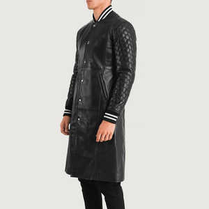 <b>Top</b> Design Men's Winter Jacket with Stand Collar Full Sleeve 100% <b>High</b> Quality <b>Leather</b> Customizable Reasonable Price - Product Image 5