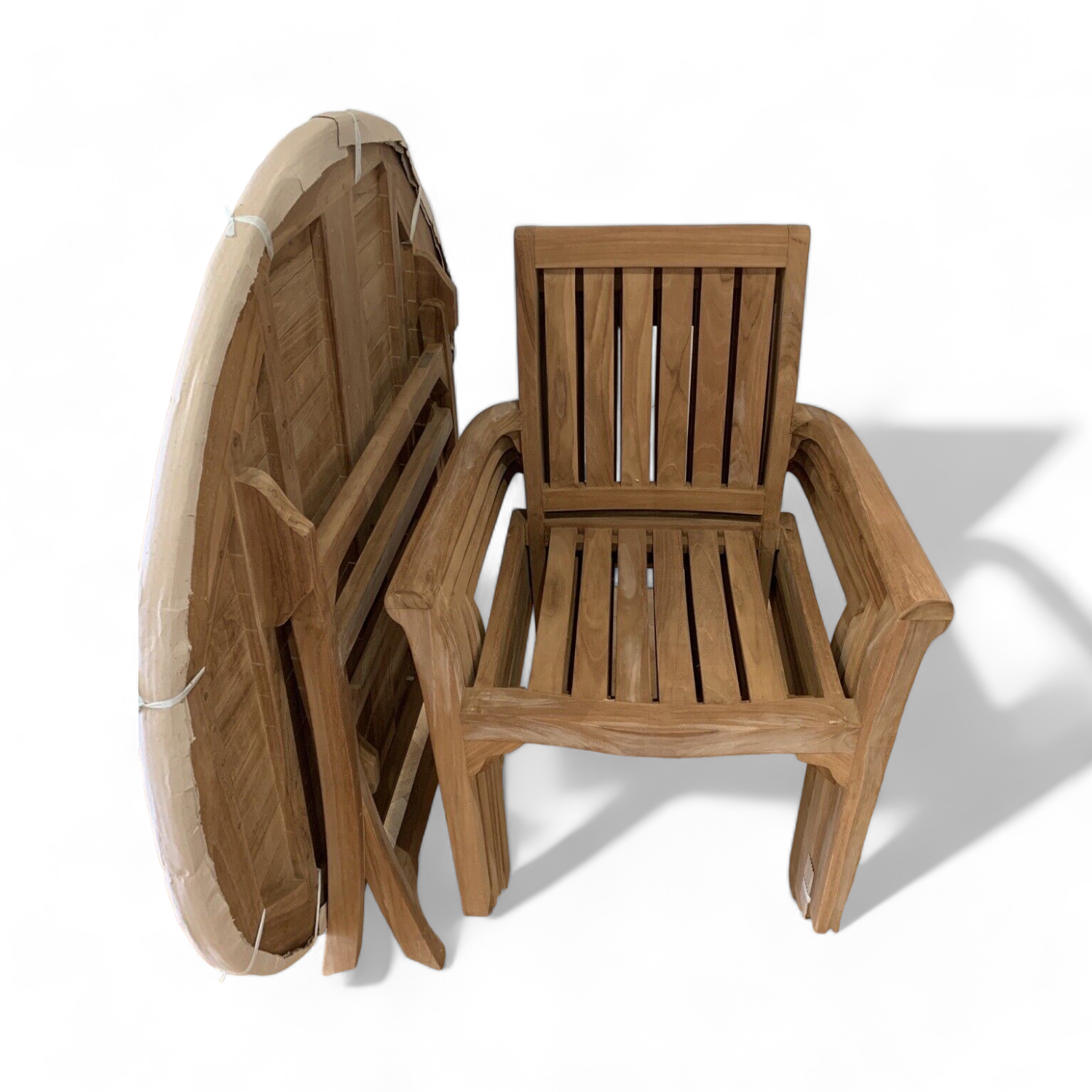 เก้าอี้ไม้สักซ้อน