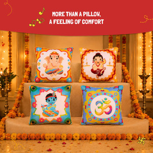 Juego de 4 Almohadas de Felpa Ultra Suaves con Módulo de Audio Integrado, Diseño Mantra Chanting Divine, Hechas con Tela Premium - Product Image 5