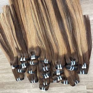 FLASH <b>SALE</b> Best Hair Luxury <b>Piano</b> Color Weft Hair Extension Vietnamese Human Hair Ready to Ship Genius Weft Machine Weft - Product Image 2