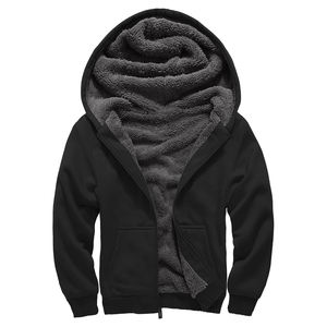 2026 New Design Fleece <b>Fur</b> Lined <b>Hoodie</b> Embroidery Warm Fluffy Varsity Style Jacket Hooded Sweatshirt Men Winter Heavy Jacket - Product Image 4