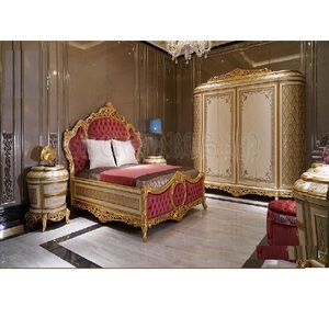 Ensemble de meubles de chambre à coucher sculptés à la main de style victorien meubles de chambre à coucher faits à la main exquis meubles de chambre à coucher sculptés à la main royaux - Product Image 1
