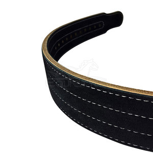 Ceinture d'haltérophilie à boucle à levier fabriquée sur mesure Ceinture d'haltérophilie antidérapante en cuir de vachette noir - Product Image 5