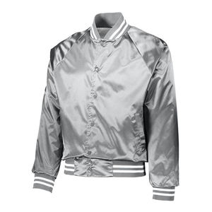 2025 nueva chaqueta Bomber de satén a la moda para hombre College Varsity béisbol venta al por mayor bordado personalizado a prueba de viento cremallera algodón - Product Image 6
