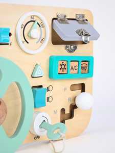 Wooden Steering Wheel Toy – <b>Montessori</b> Busy <b>Board</b> for Kids - Product Image 3