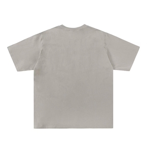 Camiseta de verano Unisex OEM 100% algodón personalizado tendencia abstracta estampado manga corta cuello redondo de gran tamaño de alta calidad de punto sólido - Product Image 6