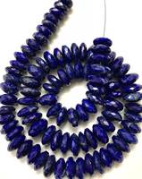 Perles de pierres précieuses facettées ovales lisses en lapis-lazuli bleu naturel de haute qualité, certifiées IGI, provenant du Rajasthan, bijoux ZUBEDA GEMS