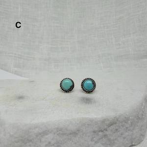 Boucles d'oreilles turquoise et argent faites à la main bijoux en pierres précieuses pour femmes parfait cadeau de naissance de décembre vêtements de tous les jours - Product Image 3