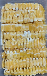 ลูกปัดแคลไซต์สีเหลืองธรรมชาติประดับอัญมณีหายากคู่กับลูกไม้สีเหลืองขัดเงา - Product Image 4