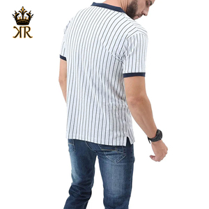 Nouveau style Polo T-shirt rayé de haute qualité pour l'été Uni Homme en laine à manches courtes 100% coton - Product Image 5