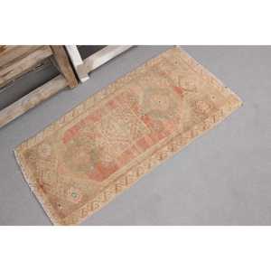 Vintage Turkish Rug, 0.1x3.1 ft <b>Runner</b> Rug, Brown <b>Red</b> Persian Rug - Product Image 4