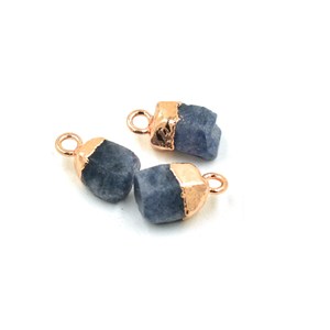 จี้แซฟไฟร์สีฟ้าดิบทำด้วยมือพลอยธรรมชาติขนาด8-10มม. เครื่องประดับอัญมณีอัญมณีที่หยาบ - Product Image 3