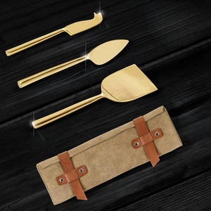 Best Quality Handcrafted 3pcs Metal <b>Cheese</b> Knives <b>Set</b> with Gold Finished Used for Kitchen Breakfast Hotel Restaurants - Product Image 6