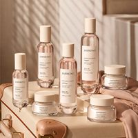 Ensemble d'emballages cosmétiques en verre 30ml-150ml, flacon de toner, flacon pompe à lotion en verre dégradé, pot cosmétique rond 100g