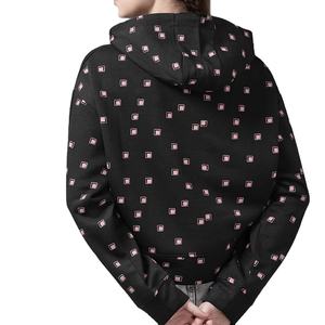 Sudadera con capucha informal rosa para mujer, Top con estampado de lana de algodón transpirable con logotipo frontal para invierno, sudaderas básicas para mujer - Product Image 2